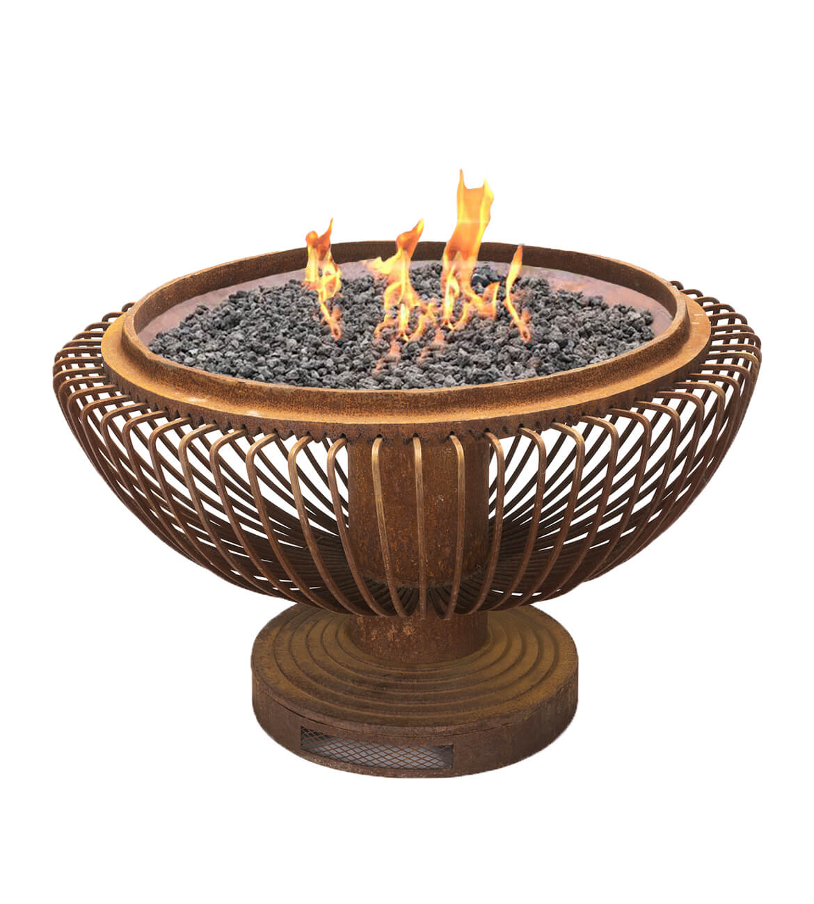 Chimenea Meridianos en jardín moderno - Diseño escultórico bogotano