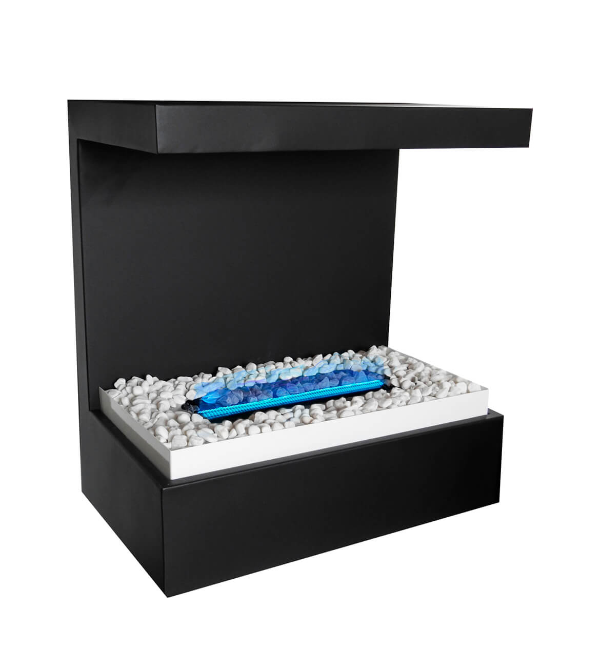 Chimenea Cubik en espacio moderno - Diseño artístico y portátil bogotano