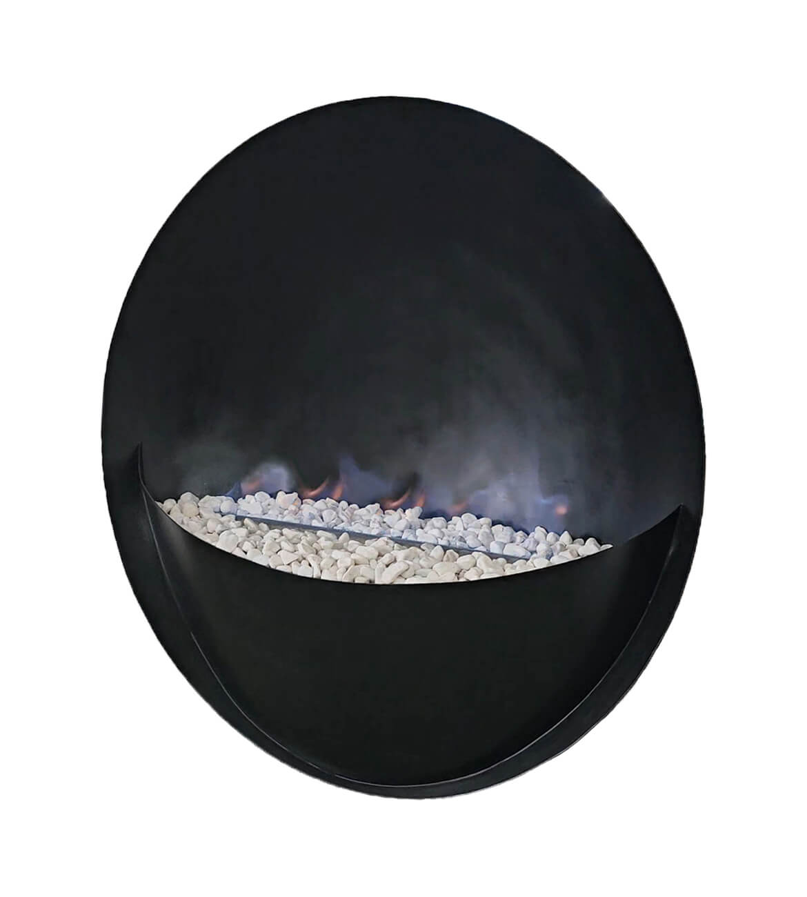 Chimenea Eclipse de Pared en espacio moderno - Diseño minimalista y ecológico bogotano