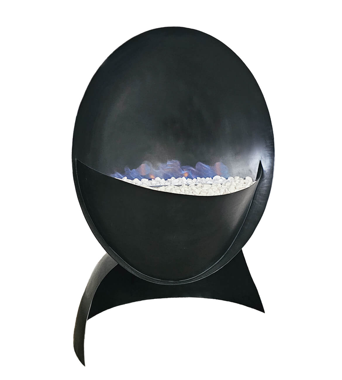 Chimenea Eclipse de Piso en espacio moderno - Diseño circular y minimalista bogotano