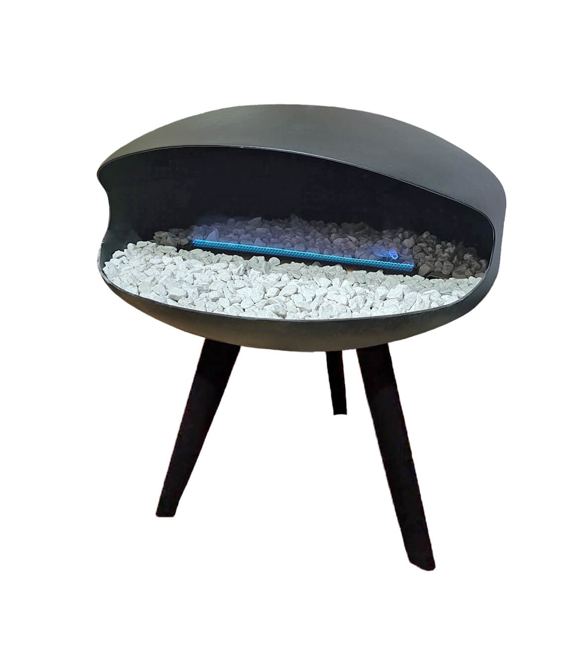 Chimenea Mini Ovni en espacio moderno - Diseño minimalista y portátil bogotano